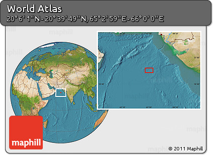 Satellite Location Map of the Area around 20° 22' 55" N, 65° 31' 30" E