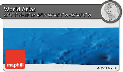 Physical Panoramic Map of the Area around 20° 22' 55" N, 66° 13' 29" W