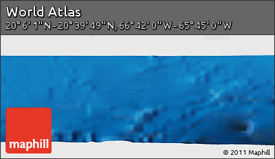 Physical Panoramic Map of the Area around 20° 22' 55" N, 66° 13' 29" W