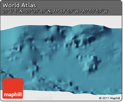 Satellite 3D Map of the Area around 20° 22' 55" N, 71° 19' 29" W