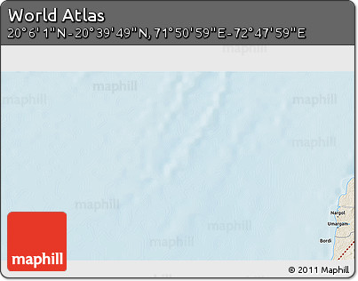 Shaded Relief 3D Map of the Area around 20° 22' 55" N, 72° 19' 29" E