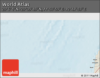 Shaded Relief 3D Map of the Area around 20° 22' 55" N, 72° 19' 29" E