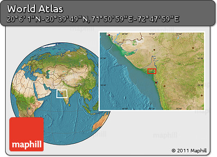 Satellite Location Map of the Area around 20° 22' 55" N, 72° 19' 29" E