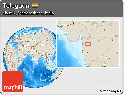 Shaded Relief Location Map of Talegaon
