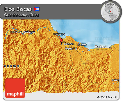 Political 3D Map of Dos Bocas