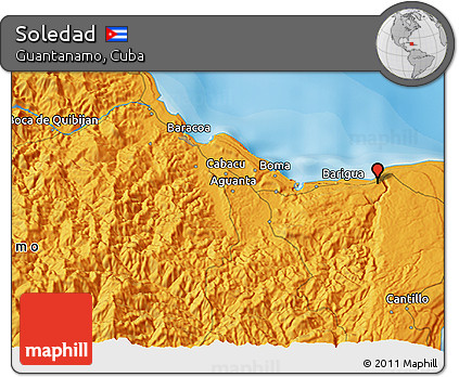 Political 3D Map of Soledad