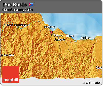 Political 3D Map of Dos Bocas