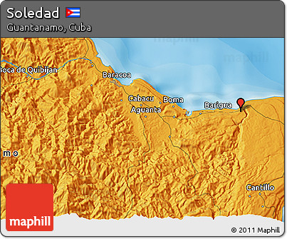 Political 3D Map of Soledad