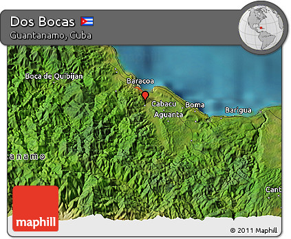 Satellite 3D Map of Dos Bocas