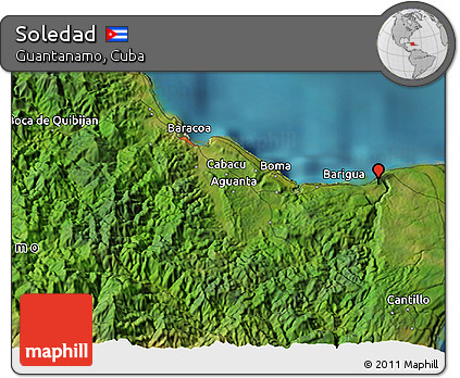 Satellite 3D Map of Soledad