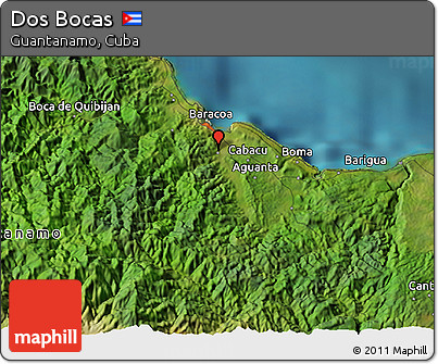 Satellite 3D Map of Dos Bocas