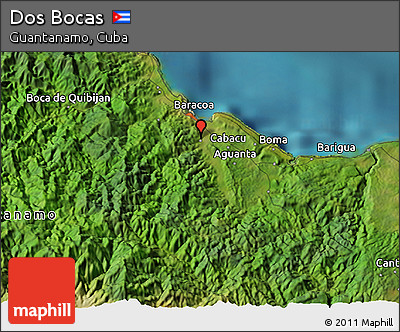 Satellite 3D Map of Dos Bocas