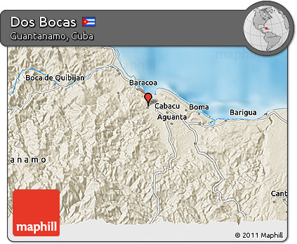 Shaded Relief 3D Map of Dos Bocas