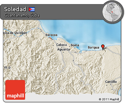 Shaded Relief 3D Map of Soledad