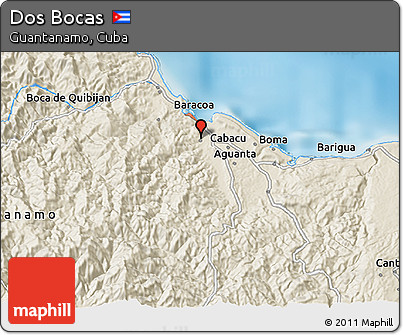 Shaded Relief 3D Map of Dos Bocas
