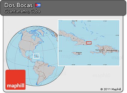 Gray Location Map of Dos Bocas