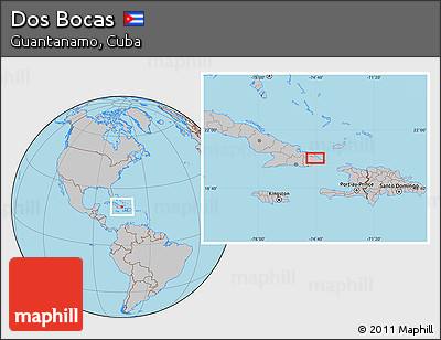 Gray Location Map of Dos Bocas
