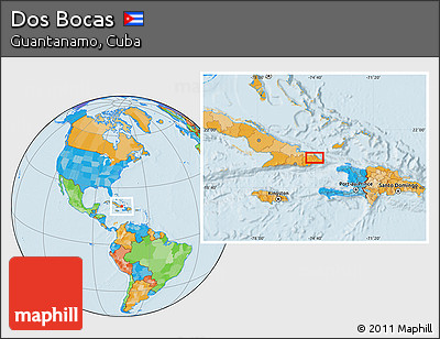 Political Location Map of Dos Bocas