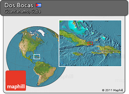 Satellite Location Map of Dos Bocas