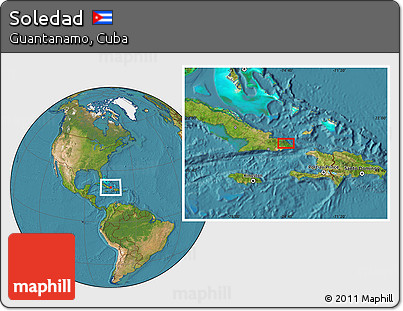 Satellite Location Map of Soledad