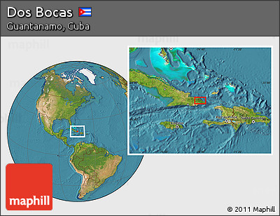 Satellite Location Map of Dos Bocas