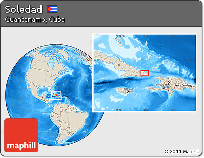 Shaded Relief Location Map of Soledad