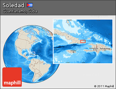 Shaded Relief Location Map of Soledad