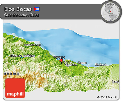 Physical Panoramic Map of Dos Bocas