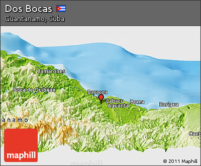 Physical Panoramic Map of Dos Bocas