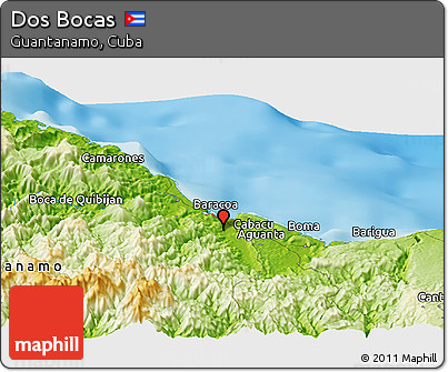 Physical Panoramic Map of Dos Bocas