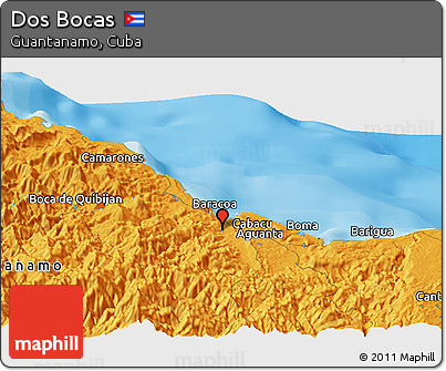 Political Panoramic Map of Dos Bocas