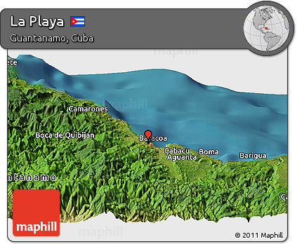 Satellite Panoramic Map of La Playa