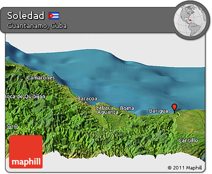 Satellite Panoramic Map of Soledad