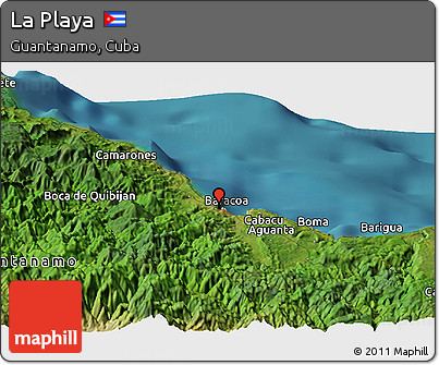 Satellite Panoramic Map of La Playa