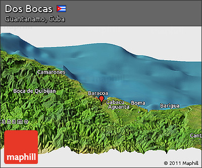 Satellite Panoramic Map of Dos Bocas