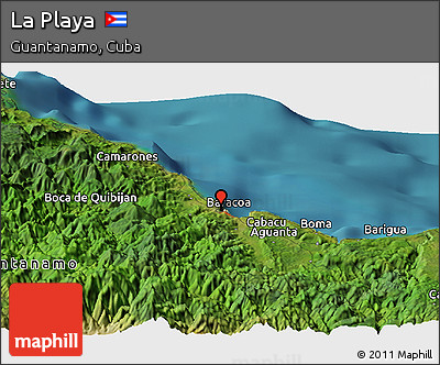 Satellite Panoramic Map of La Playa