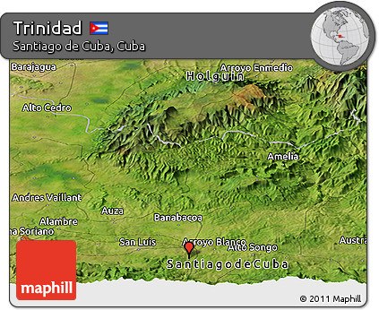 Satellite Panoramic Map of Trinidad
