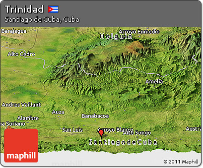 Satellite Panoramic Map of Trinidad