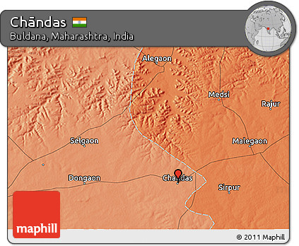 Political 3D Map of Chāndas