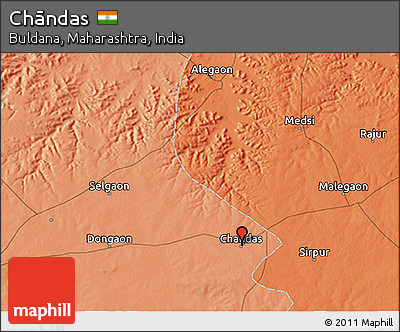 Political 3D Map of Chāndas