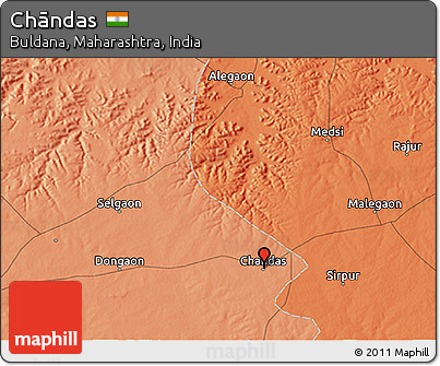 Political 3D Map of Chāndas