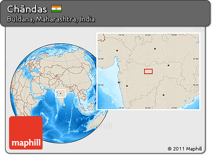 Shaded Relief Location Map of Chāndas