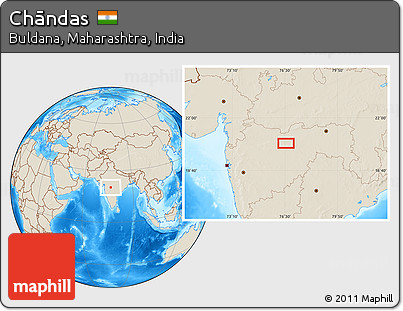 Shaded Relief Location Map of Chāndas