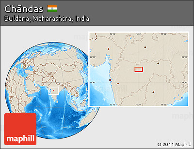 Shaded Relief Location Map of Chāndas