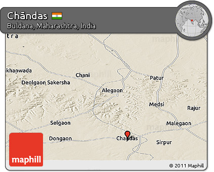 Shaded Relief Panoramic Map of Chāndas
