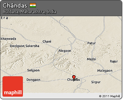 Shaded Relief Panoramic Map of Chāndas