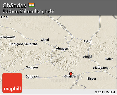 Shaded Relief Panoramic Map of Chāndas