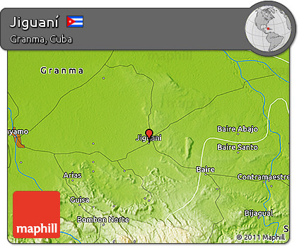 Physical 3D Map of Jiguaní