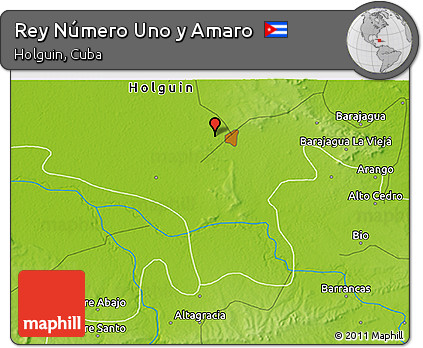 Physical 3D Map of Rey Número Uno Y Amaro