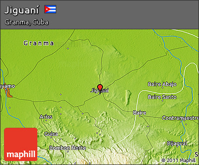 Physical 3D Map of Jiguaní
